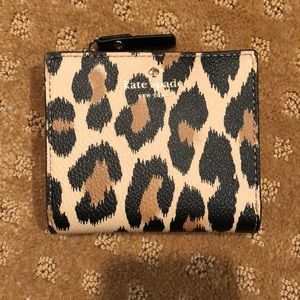 Kate Spade leopard bifold wallet